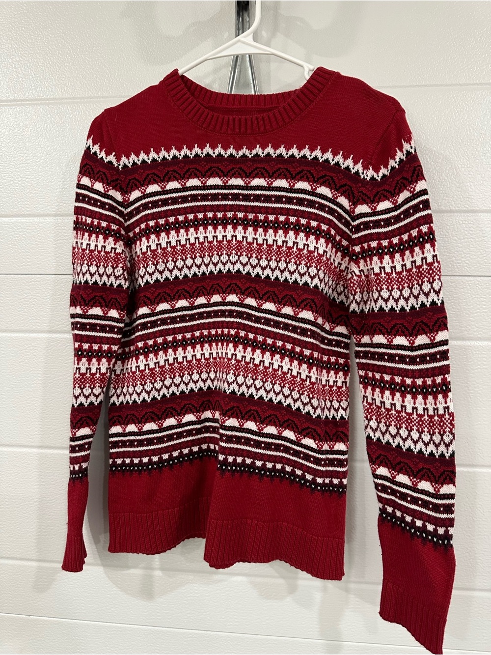 croft & barrow Red Fair Isle Crewneck Sweater